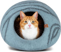 Premium Felt CAT CAVE Bed, Medium, Aquamarine
