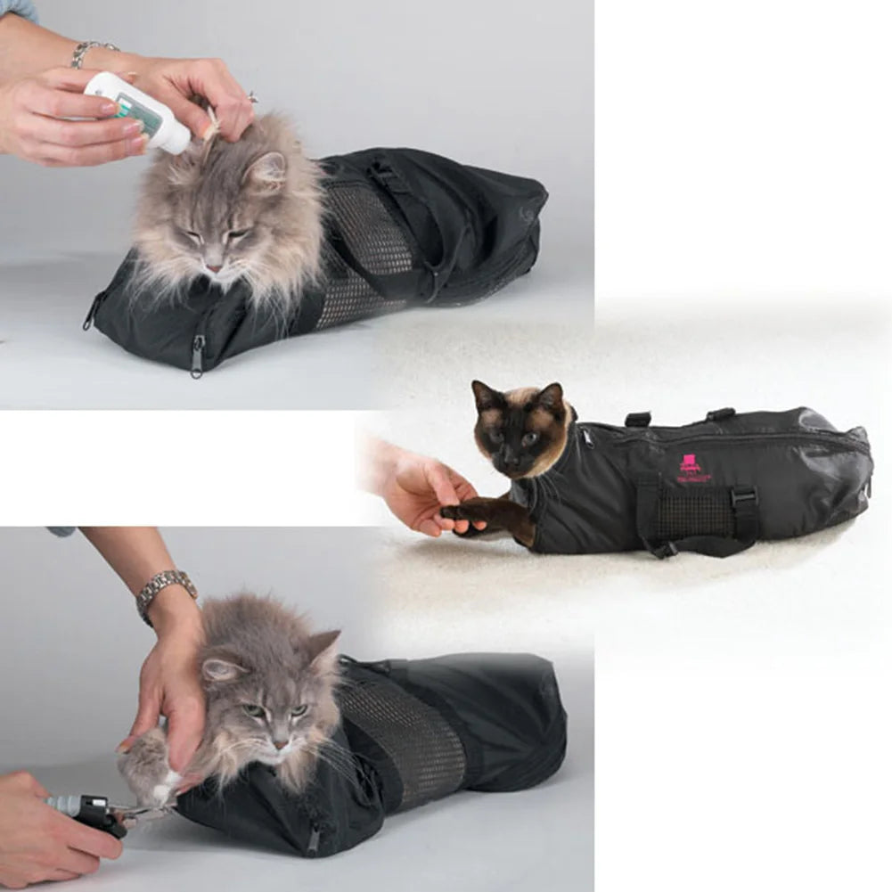 Mesh Cat Grooming Bathing Bag Oxford Cloth Pet Washing Bags for Pet Nail Trimming anti Scratch Cleaning Shower Bite Restraint