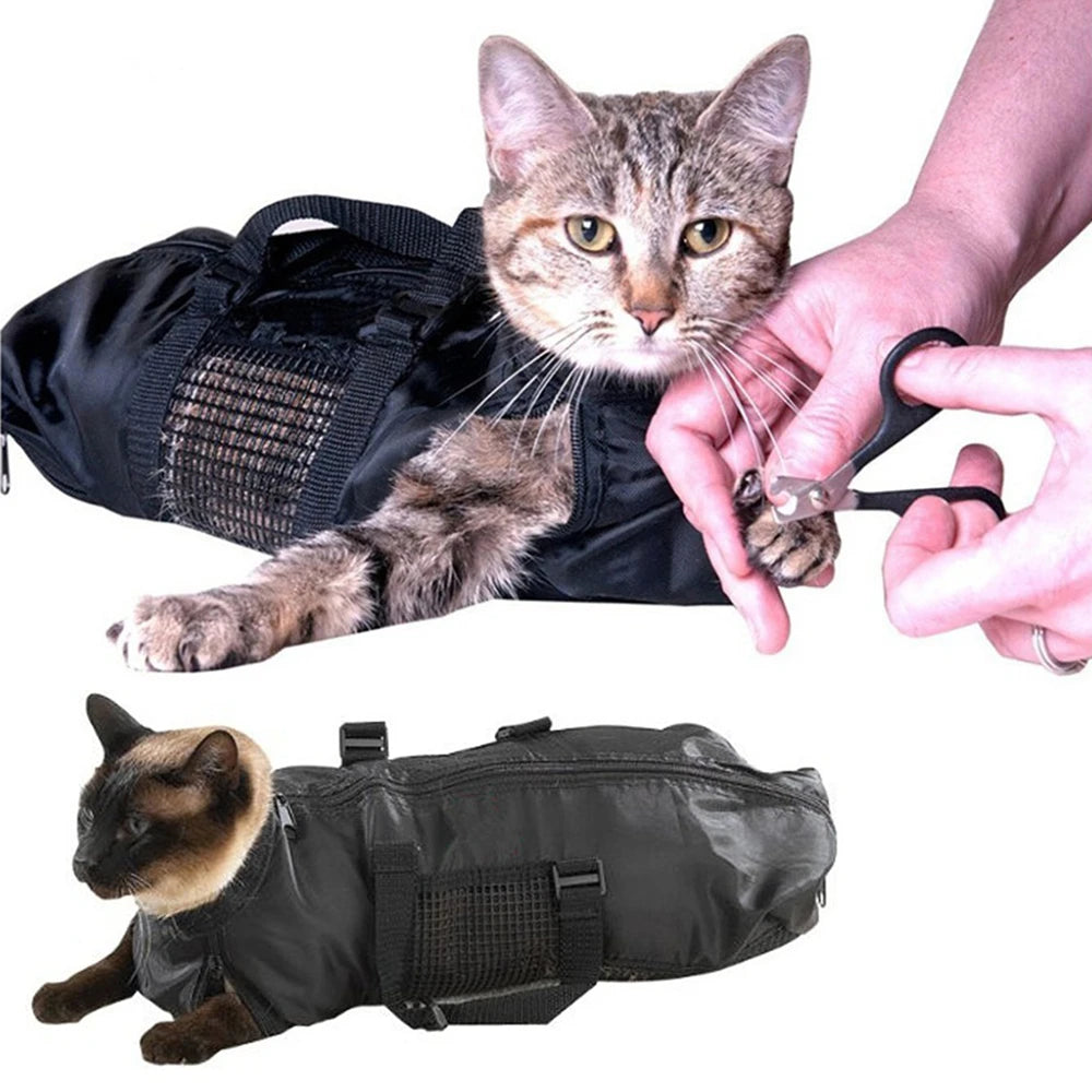 Mesh Cat Grooming Bathing Bag Oxford Cloth Pet Washing Bags for Pet Nail Trimming anti Scratch Cleaning Shower Bite Restraint