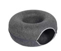 Donut Cat Tunnel Bed Pets House Natural Felt Pet Cat Cave Interactive Toys round Wool Felt Pet Bed Cat Training Toy Cat House