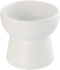 White Ceramic Raised Cat Bowls, Elevated Food or Water Bowls, Stress Free, Backflow Prevention, Dishwasher and Microwave Safe, Lead & Cadmium Free