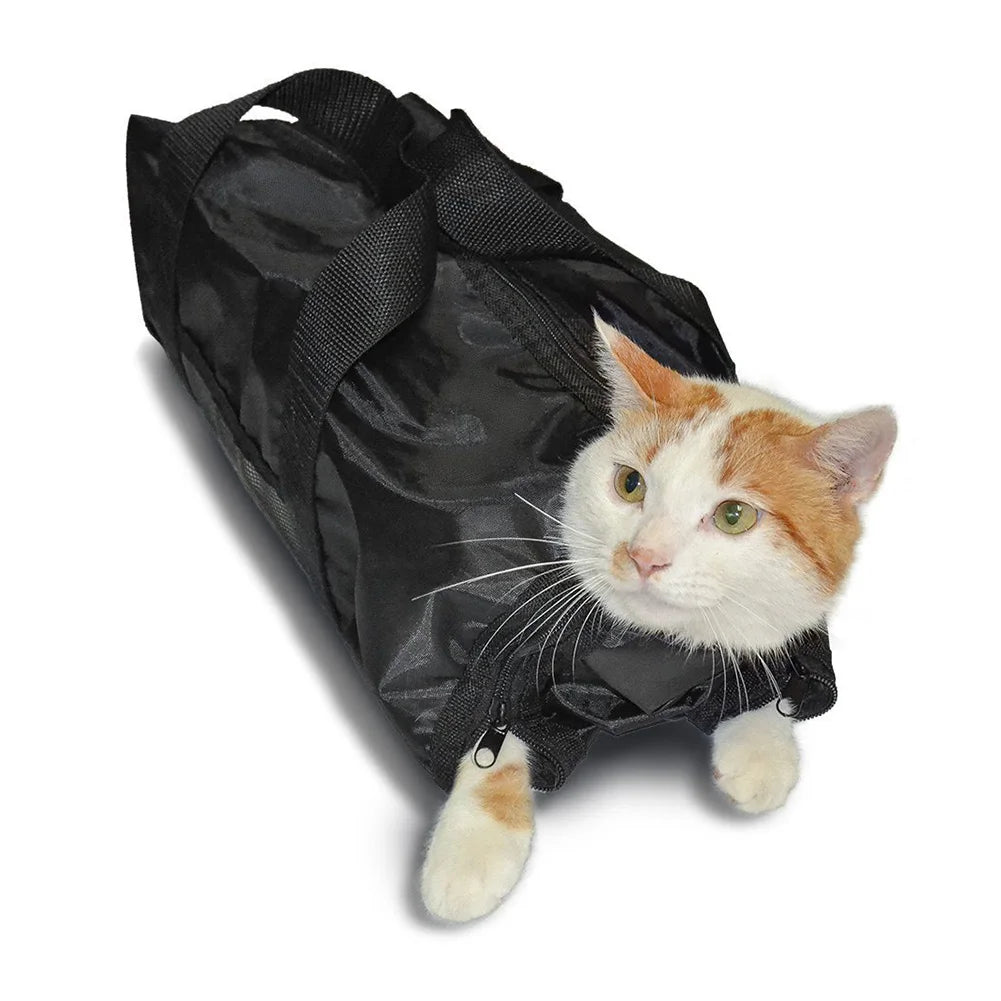 Mesh Cat Grooming Bathing Bag Oxford Cloth Pet Washing Bags for Pet Nail Trimming anti Scratch Cleaning Shower Bite Restraint