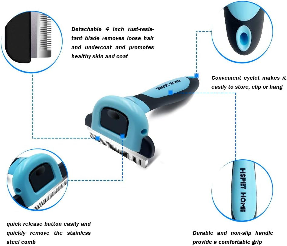 Pet Grooming Brush for Dogs and Cats Shedding Hair by up to 95%,Perfect Long & Short Hair Pet Deshedding Tool