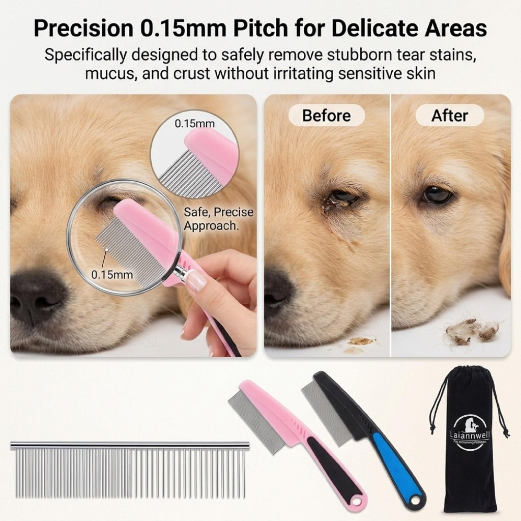 Cat Combs,Pet Comb  Professional Grooming Comb for Dog/Cat/Small Pets(3 Packs)